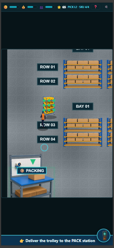ODIN Academy warehouse floor training level