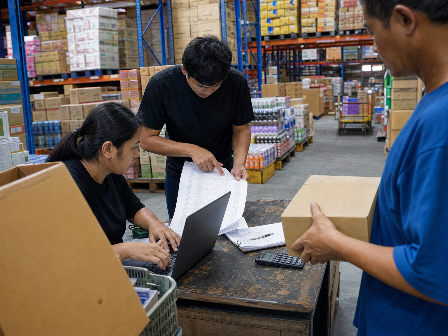 Wholesale distribution team controlling supplier receipts, product data and customer orders